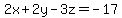 2x%2B2y-3z+=+-17