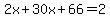 2x%2B30x%2B66=2