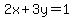 2x%2B3y=+1