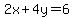 2x+4y=6