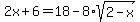 2x%2B6+=+18-8%2Asqrt%282-x%29