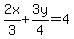 2x%2F3+%2B+3y%2F4+=4