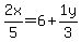 2x%2F5=6%2B1y%2F3