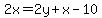 2x=2y%2Bx-10