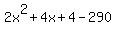2x^2+4x+4-290