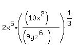 2x%5E5%2A%28%28%2810x%5E2%29%29%2F%28%289yz%5E%286%29%29%29%29%5E%281%2F3%29
