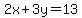 2x+%2B+3y+=+13