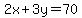 2x+%2B+3y+=+70