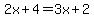 2x+%2B+4+=+3x+%2B+2