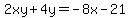 2xy%2B4y=-8x-21