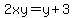 2xy=y+3