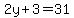 2y%2B3=31