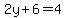 2y+%2B+6+=+4