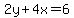 2y+%2B4x+=+6