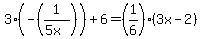 3%28-%281%2F%285x%29%29%29+%2B+6+=+%281%2F6%29%283x-2%29