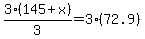 3%28145%2Bx%29%2F3=3%2872.9%29