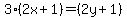 3%282x%2B1%29+=+%282y%2B1%29