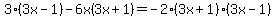 3%283x+-+1%29+-+6x%283x+%2B+1%29+=+-2%283x+%2B+1%29%283x+-+1%29