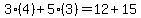 3%284%29+%2B+5%283%29+=+12+%2B+15