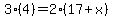 3%284%29+=+2%2817%2Bx%29