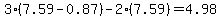 3%287.59-0.87%29+-2%287.59%29+=+4.98
