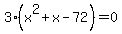 3(x^2+x-72) = 0