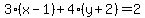 3(x-1)+4(y+2)=2