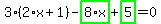 3%2A%282%2Ax%2B1%29-highlight_green%28+8%2Ax+%29%2Bhighlight_green%28+5+%29=0