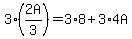 3%2A%282A%2F3%29=3%2A8%2B3%2A4A