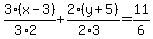 3%2A%28x-3%29%2F%283%2A2%29+%2B+2%2A%28y%2B5%29%2F%282%2A3%29+=+11%2F6