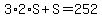 3%2A2%2AS+%2B+S+=+252
