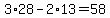 3%2A28+-+2%2A13+=+58