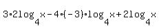 3%2A2log%284%2Cx%29-4%2A%28-3%29log%284%2Cx%29%2B2log%284%2Cx%29