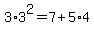 3%2A3%5E2=7%2B5%2A4