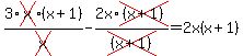 3%2Across%28x%29%2A%28x%2B1%29%2Fcross%28x%29-2x%2Across%28%28x%2B1%29%29%2Fcross%28%28x%2B1%29%29=2x%28x%2B1%29