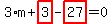 3%2Am%2Bhighlight_red%28+3+%29-highlight_red%28+27+%29=0