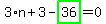 3%2An%2B3-highlight_green%28+36+%29=0
