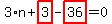 3%2An%2Bhighlight_red%28+3+%29-highlight_red%28+36+%29=0