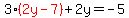 3%2Ared%28%282y-7%29%29%2B2y=-5