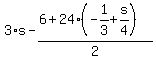 3%2As-%286%2B24%2A%28-1%2F3%2Bs%2F4%29%29%2F2