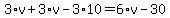 3%2Av+%2B+3%2Av+-+3%2A10+=+6%2Av+-+30