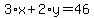 3%2Ax%2B2%2Ay=46