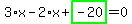 3%2Ax-2%2Ax%2Bhighlight_green%28+-20+%29=0