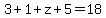 3%2B1%2Bz%2B5=18