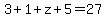 3%2B1%2Bz%2B5=27