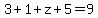 3%2B1%2Bz%2B5=9