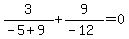 3%2F%28-5%2B9%29%2B9%2F%28-12%29+=+0