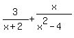 3%2F%28x+%2B+2%29+%2B+x%2F%28x%5E2-4%29+