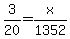 3%2F20=x%2F1352
