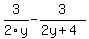 3%2F2y+-+3%2F%282y%2B4%29